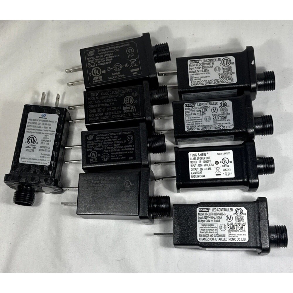 Lot of 9 Raintight Outdoor LED Power Supplies Class 2 Low Voltage Adapters - New